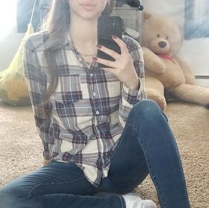 H&M Blue and Purple Flannel